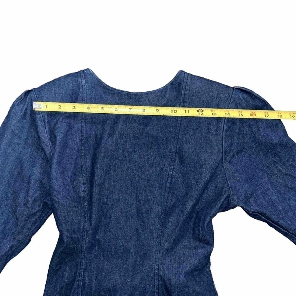Vtg 80’s Size 8 Blue Jean Dress With Ruffles From Genuine Sport Dressing - Picture 4 of 8